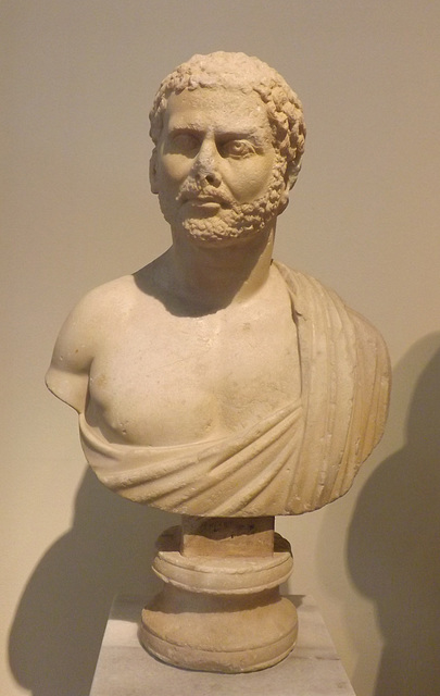 Portrait Head of a Man Influenced by the Image of Caracalla in the National Archaeological Museum of Athens, May 2014