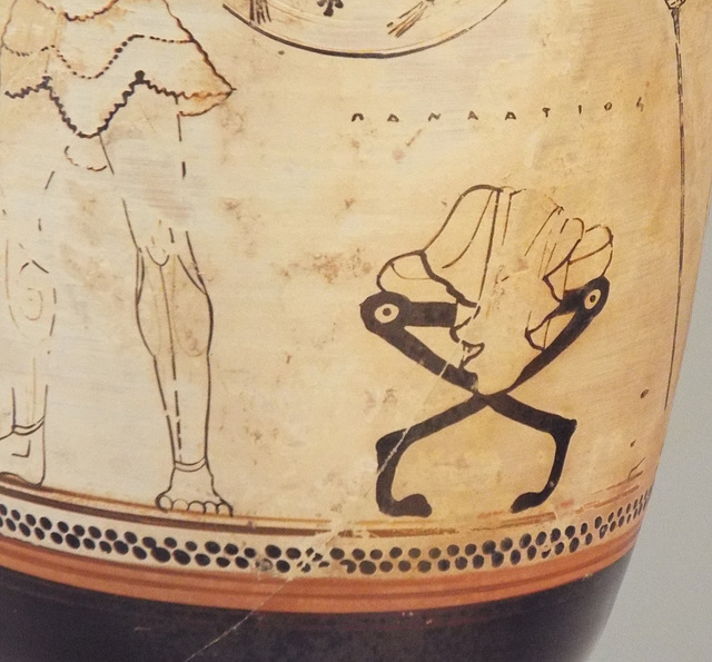 Detail of a White-Ground Lekythos Attributed to Douris in the Getty Villa, June 2016