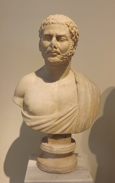 Portrait Head of a Man Influenced by the Image of Caracalla in the National Archaeological Museum of Athens, May 2014