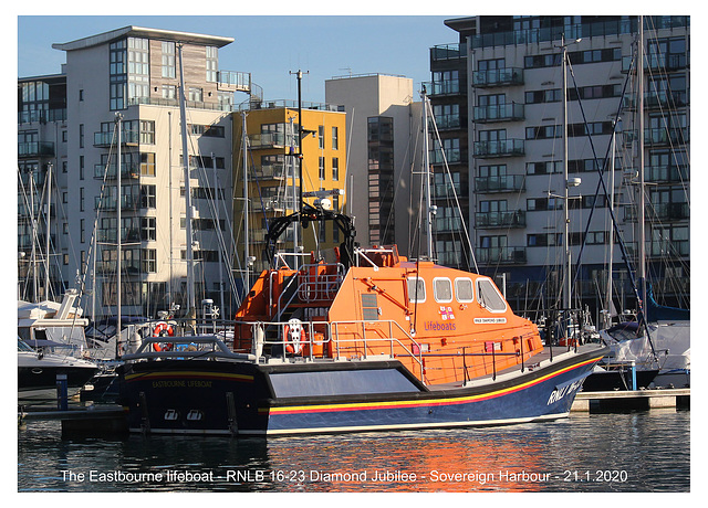 The Eastbourne lifeboat - RNLB 16-23 Diamond Jubilee - Sovereign Harbour - 21 1 2020