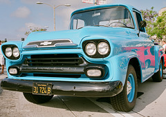 Aqua 1959 Chevrolet Apache Pickup Truck - Fuji GSW690II - Reala 100