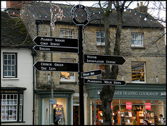 Witney town signpost