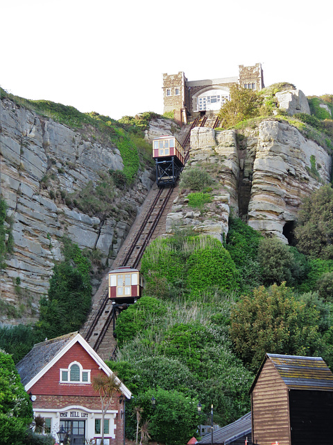 east hill cliff railway, hastings, sussex,funicular built 1902