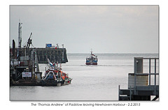 The Thomas Andrew of Padstow leaving Newhaven harbour - 2.2.2015