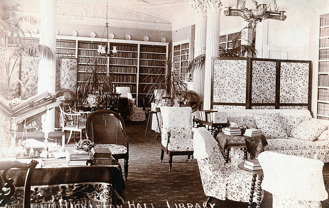 The Library, Hickleton Hall, Doncaster, South Yorkshire c1900