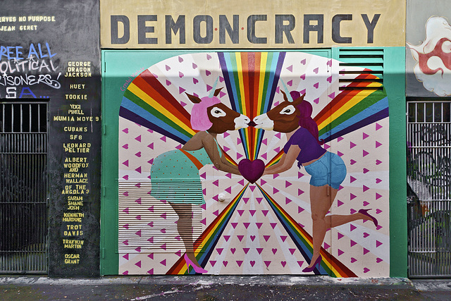 Demo*n*cracy – Clarion Alley, Mission District, San Francisco, California