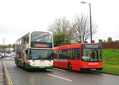 Ipswich Buses 60 (PJ54 YZT) and Mulleys MUI 7924 (R85 EMB) in Bury St. Edmunds - 25 Apr 2012 (DSCN7974)