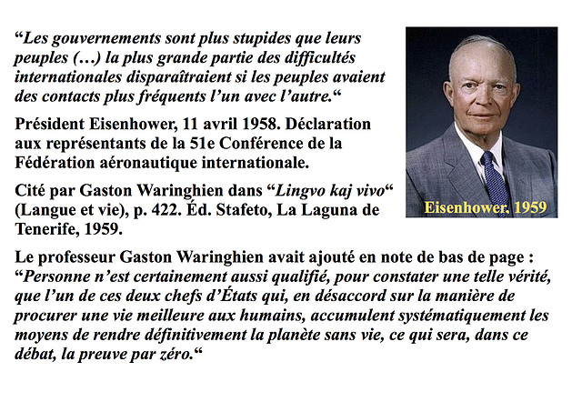 Eisenhower sur la stupidité des gouvernements