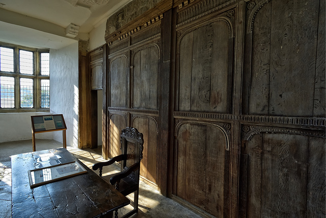 Oak Paneling in the Elizabethan dining room Helmsley Castle