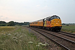 Colas 37175 at Willerby Carr Crossing with 1Q63 20.45 Scarborough - Milford Loop test train 28th June 2021.
