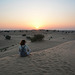 U.A.E., Dubai, Watching the Sunset over the Arabian Desert