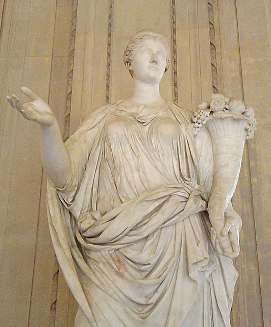 Detail of a Female Statue Restored with the Head of Sabina in the Louvre, June 2014