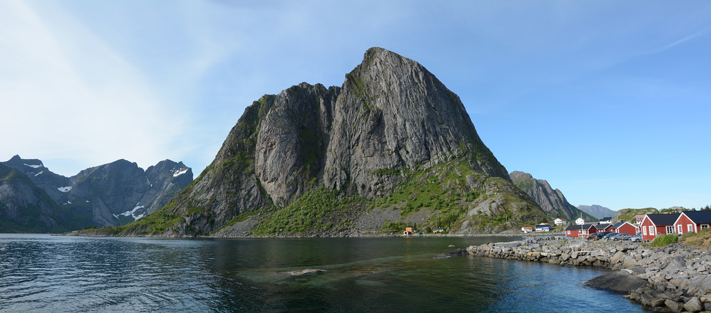 Norway, Lofoten Islands, The Peak of Festhelltinden (389m)