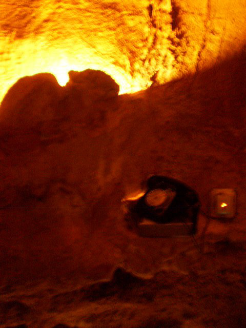 Telephone in the cave.