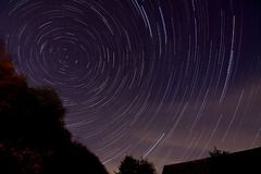 A sky of star trails
