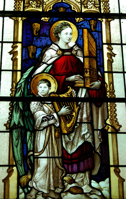 Detail of Cordy Memorial Stained Glass Window, Elton Church, Derbyshire