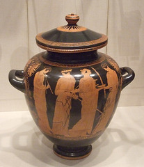 Terracotta Stamnos Attributed to the Menelaos Painter in the Metropolitan Museum of Art, February 2012