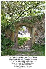 Old St James Church Dover 14th century doorway 7 5 2022