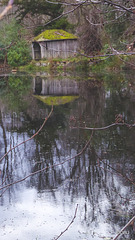 The boathouse on the loch in the Earl of Seafield's estate