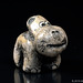Seltsames Hippo, Keramik, patiniert, glasiert
