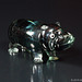 Fette Hippo Glas-Wurst, Glaskunst, massiv vom Glasbläser