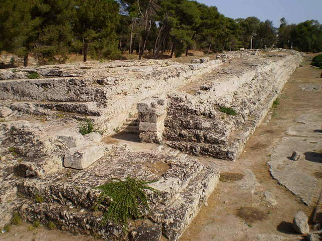 Ruins of the altar of Hieron II (225 BC).