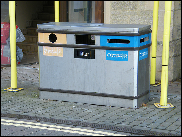 unattractive recycling bin