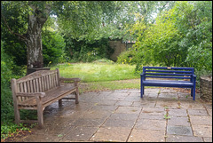 seats in a library garden