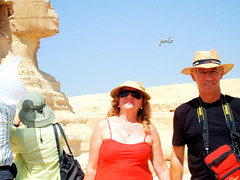 Con la Gran Esfinge de Giza