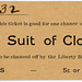 Ticket for a Chance on a $25 Suit of Clothes