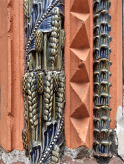 doulton lambeth   c19 faience wheat ear detail of doulton's pottery factory by r. stark wilkinson 1878