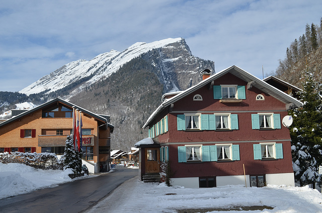 Vorarlberg, Au Town and Kanisfluh Massif (2044m)