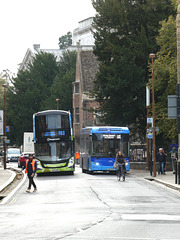 Stagecoach and Whippet electric buses in Cambridge - 18 Oct 2023 (P1160849)