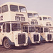 SELNEC PTE 6140 (JDK 740), 6143 (JDK 743), 6138 (JDK 738) in Rochdale - Oct 1972