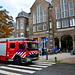 Fire department in action at the Poortgebouw