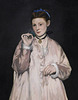 Detail of the Young Lady in 1866 by Manet in the Metropolitan Museum of Art, December 2023