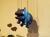 Hippo-Marionette für das Puppentheater, Holz, Schnitzerei, bemal