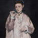 Detail of the Young Lady in 1866 by Manet in the Metropolitan Museum of Art, December 2023