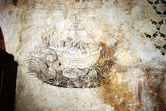 Detail of Wall Painting, Chapel of  Haddon Hall, Derbyshire