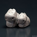 Keramik-Hippo-Mama und -Baby, Töpferarbeit, massiv, glasiert