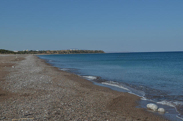 Rhodes, Mediterranean Coast, Desert Beach of 5 km Length