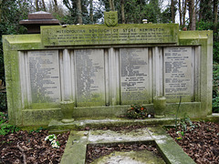 abney park cemetery, london,stoke newington blitz memorial, mid c20