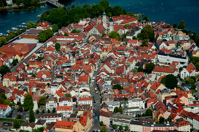 Lindau downtown view from the air