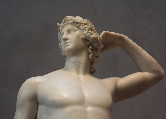 Detail of Apollo Crowning Himself by Canova in the Getty Center, June 2016