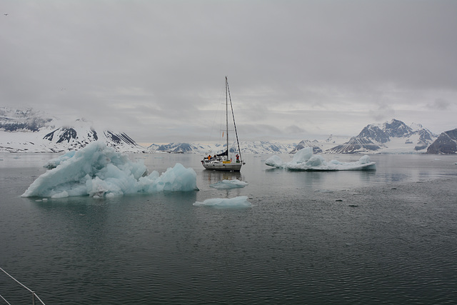Svalbard, Hornsund-fjord, Maneuvering among Ice Floes