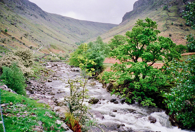 Greenup Gill from the foot of Eagle Crag (scan from 1990)