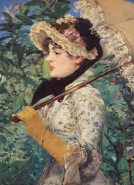 Detail of Jeanne: Spring by Manet in the Getty Center, June 2016