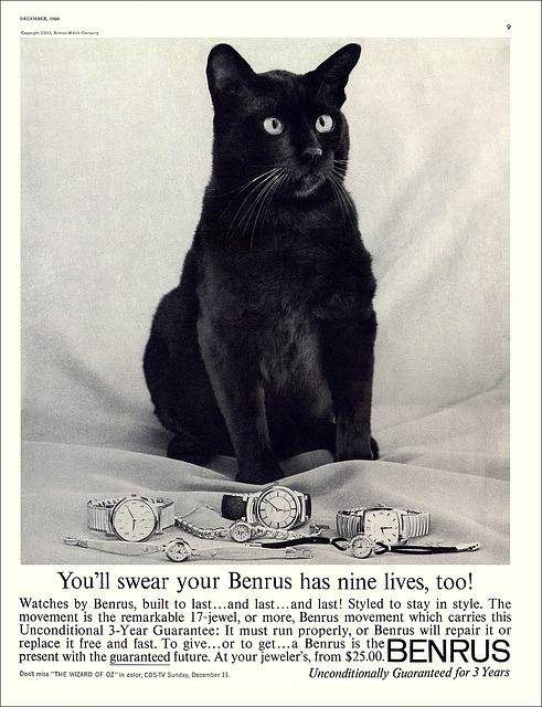 Benrus Watch Ad, 1960