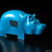 Hippo als Werbeaufsteller der Volks- und Raiffeisenbanken