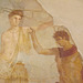 Detail of the Wall Painting of Perseus and Andromeda from the House of the Prince of Montenegro in Pompeii in the Naples Archaeological Museum, July 2012